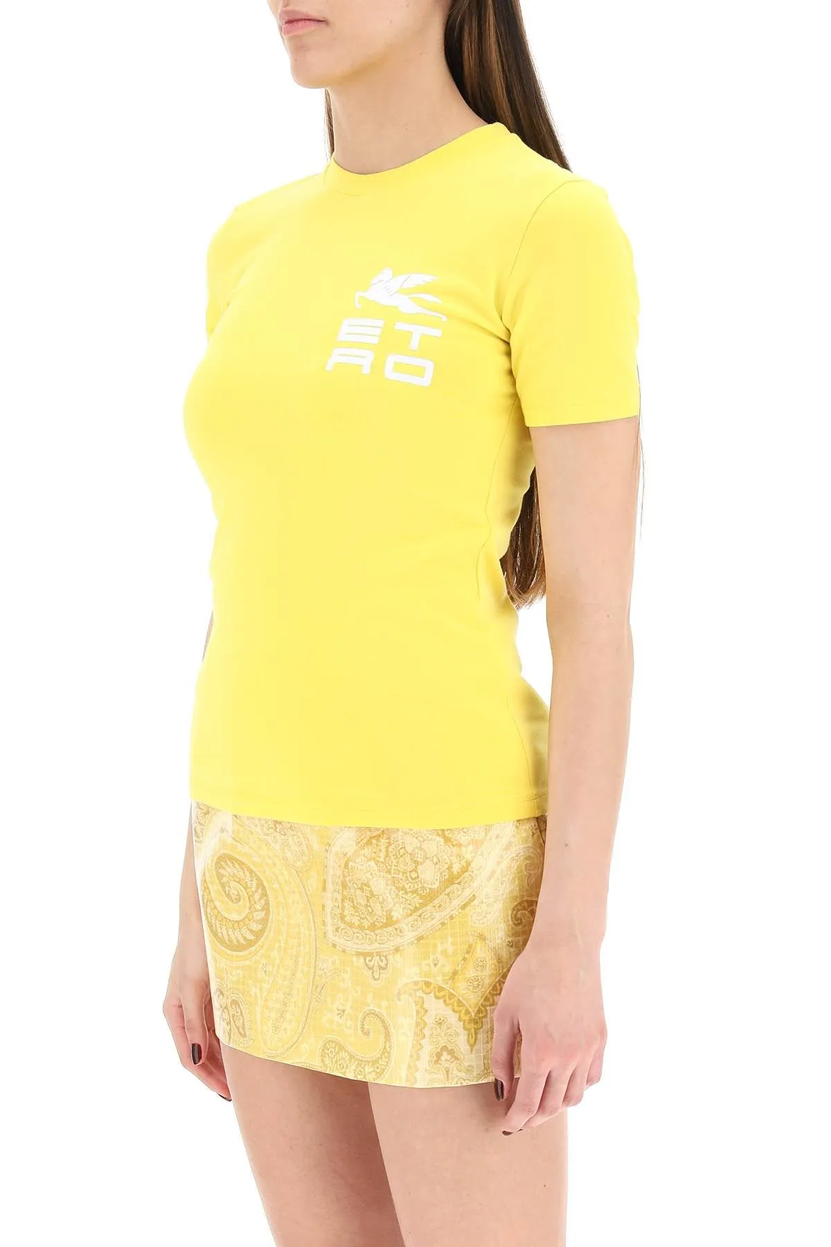 Etro Logo Print Crewneck T-Shirt