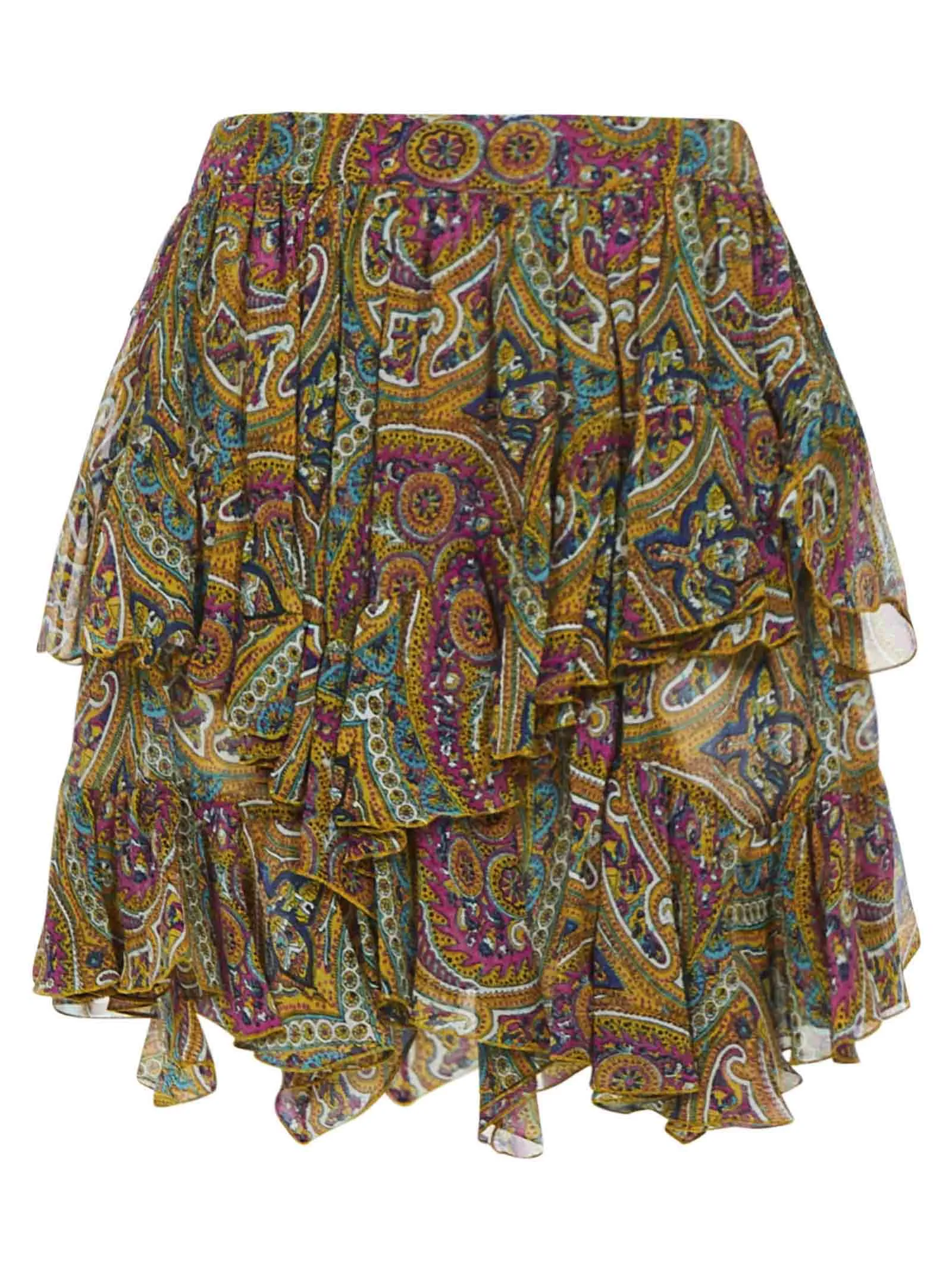 Etro Paisley Print Ruffled Skirt
