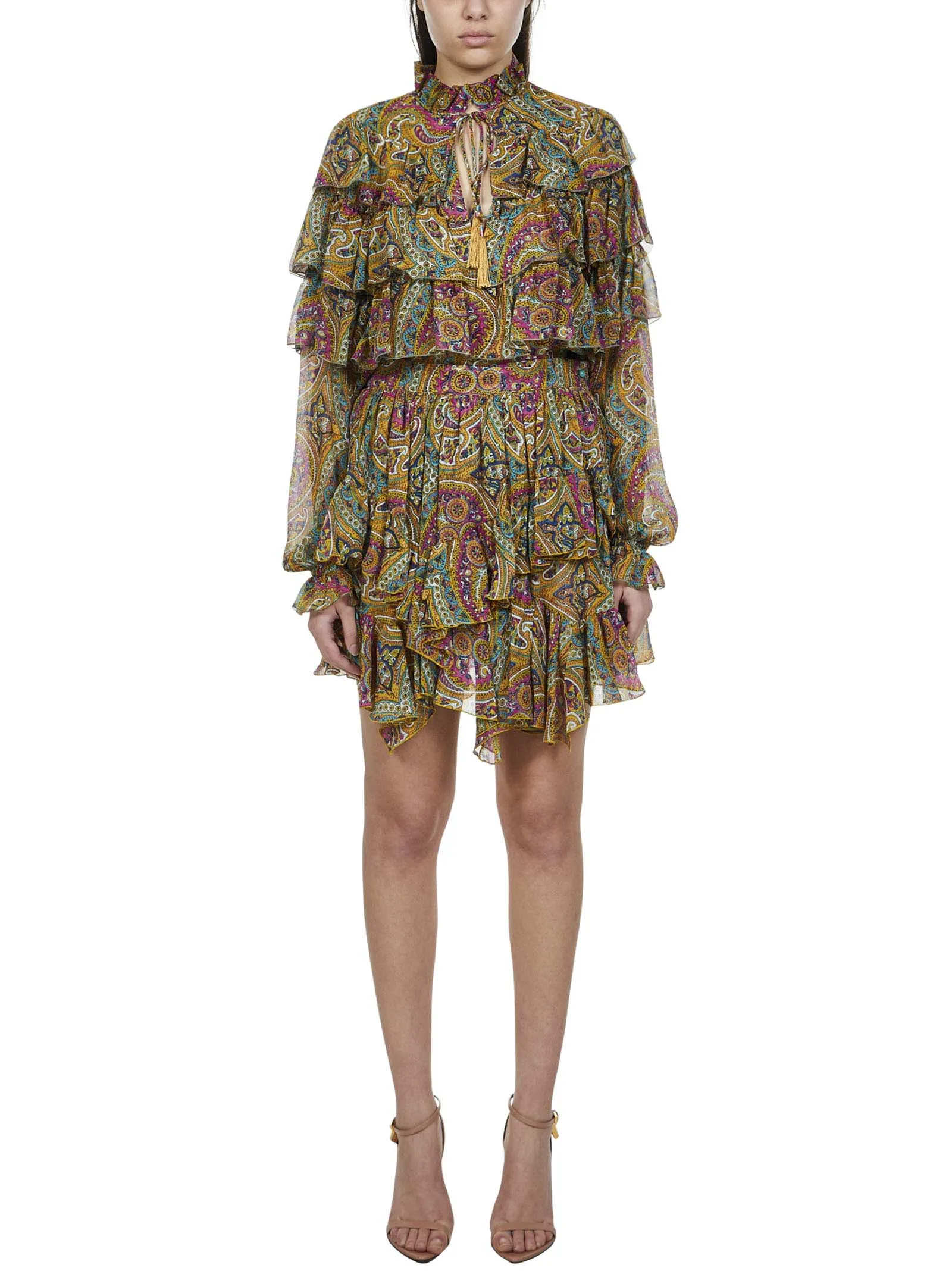 Etro Paisley Print Ruffled Skirt