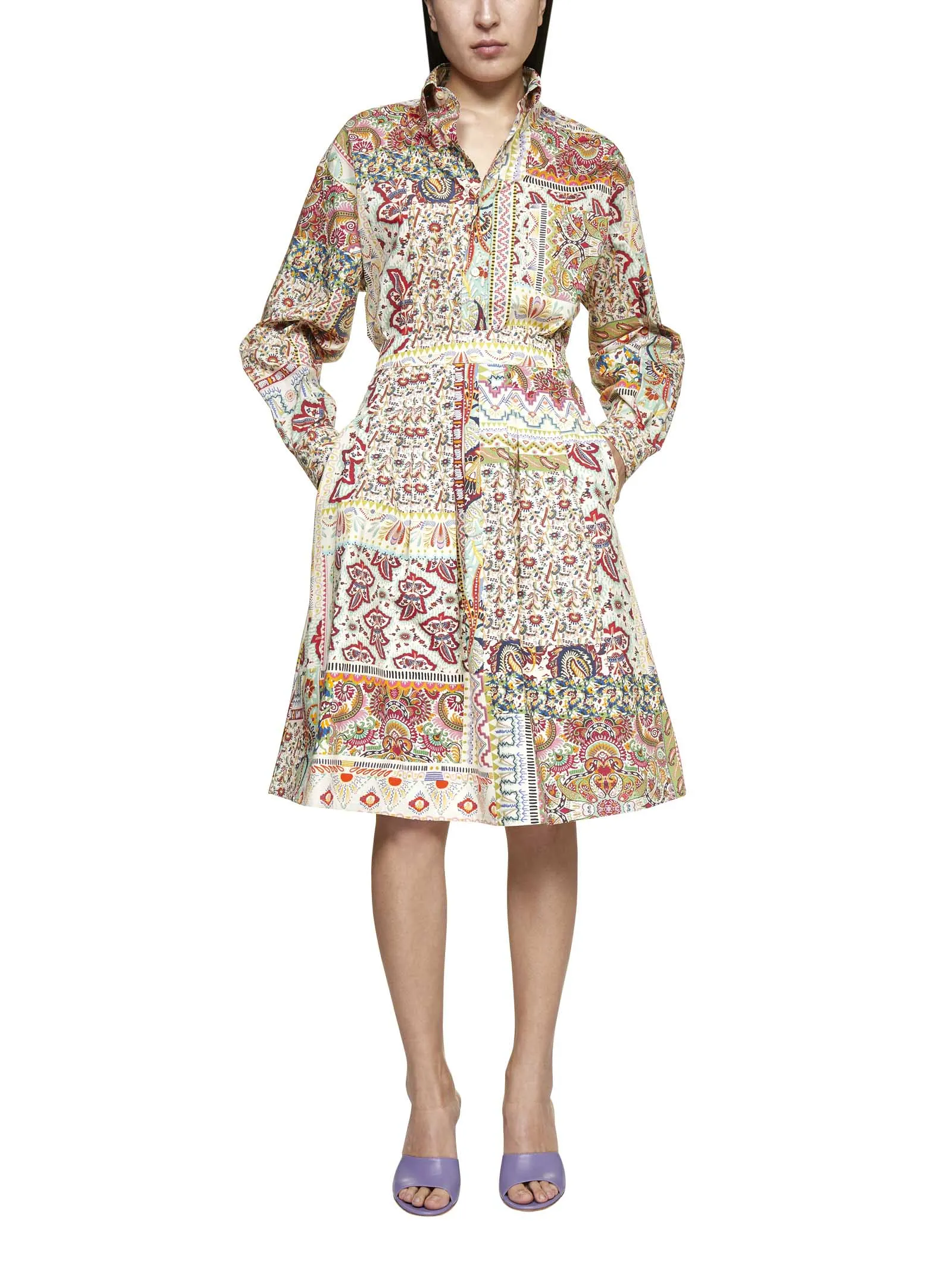 Etro Patchwork Printed Midi Skirt