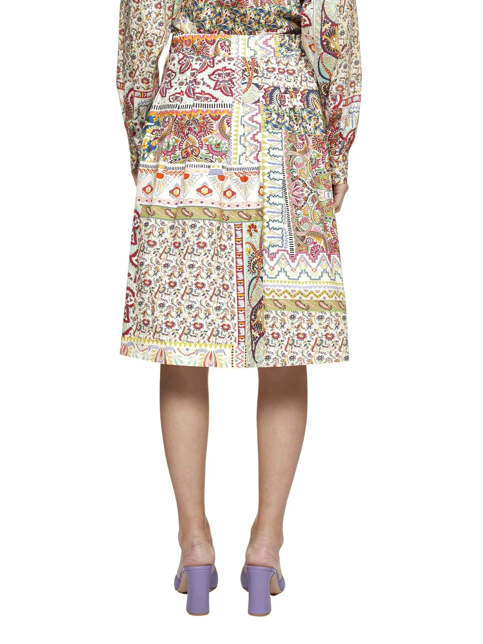 Etro Patchwork Printed Midi Skirt