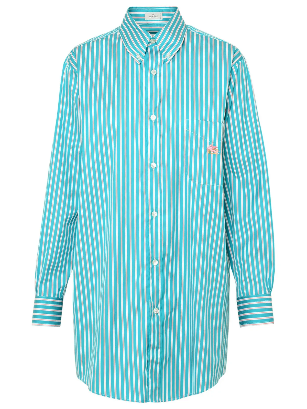 Etro Pegaso Embroidered Striped Shirt