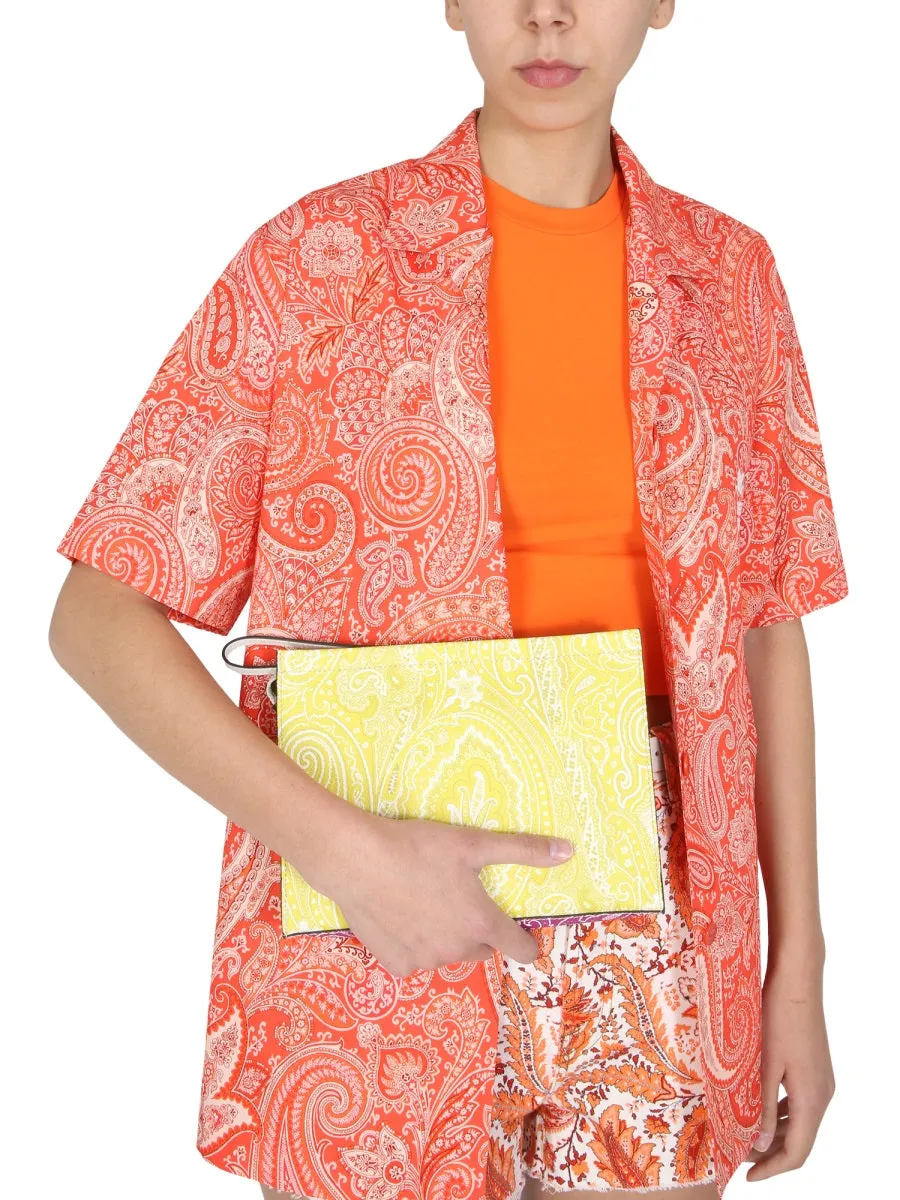 Etro Short-Sleeve Graphic Printed Shirt