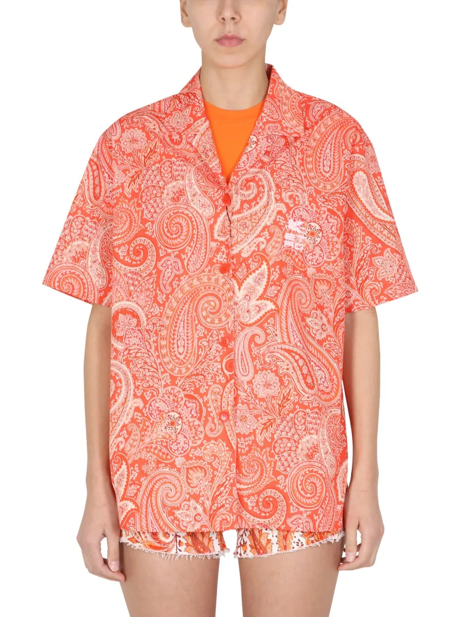 Etro Short-Sleeve Graphic Printed Shirt
