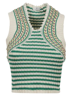 Etro Striped Knitted Sleeveless Top
