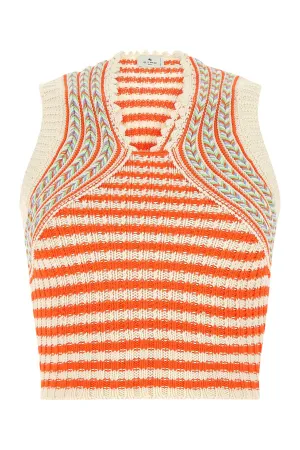 Etro Striped Knitted Sleeveless Top