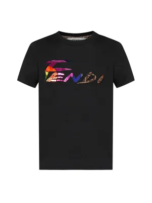 Fendi Logo Embellished Crewneck T-Shirt