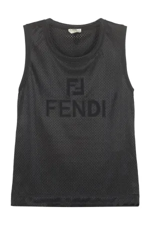 Fendi Logo Micromesh Tank Top
