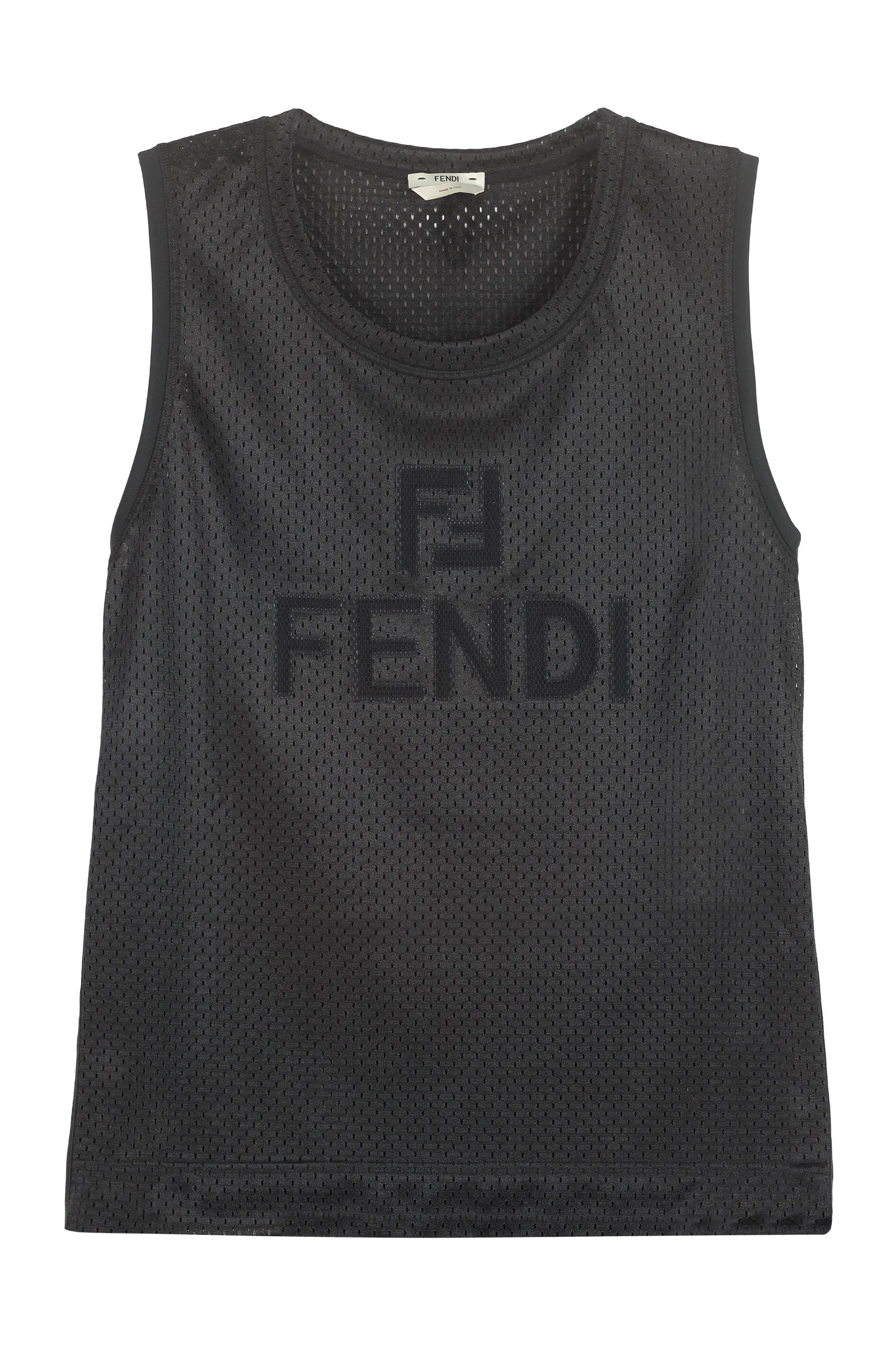 Fendi Logo Micromesh Tank Top