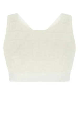Fendi Monogram Jacquard Crewneck Cropped Top