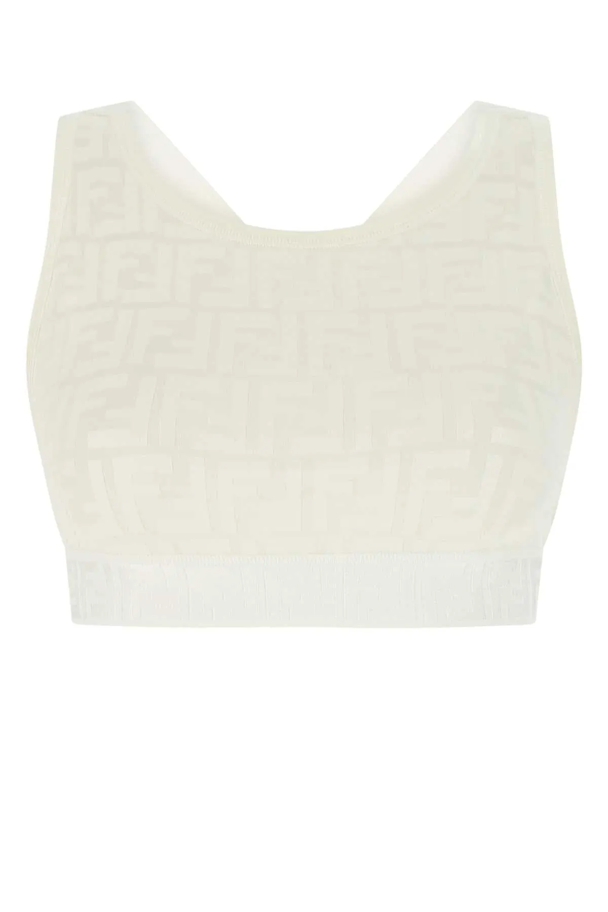 Fendi Monogram Jacquard Crewneck Cropped Top