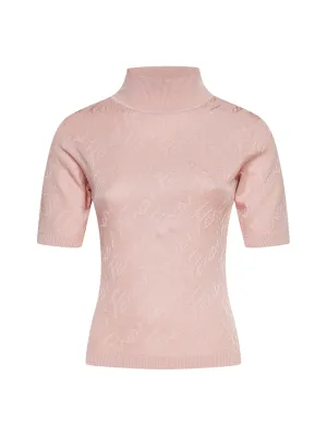 Fendi Short-Sleeved Intarsia-Knit Top