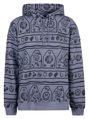 Ganni Allover Graphic Printed Crewneck Hoodie
