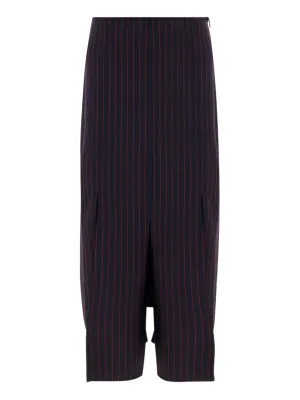 Ganni Asymmetric Striped Midi Skirt