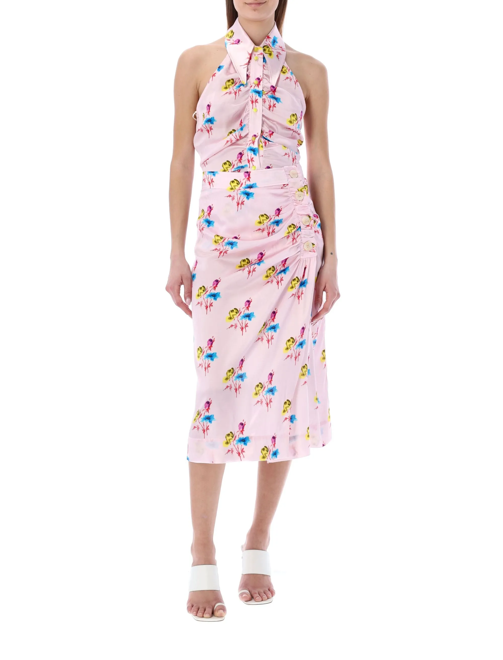 Ganni Floral Printed Midi Skirt