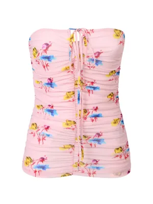 Ganni Floral Printed Ruffled Top