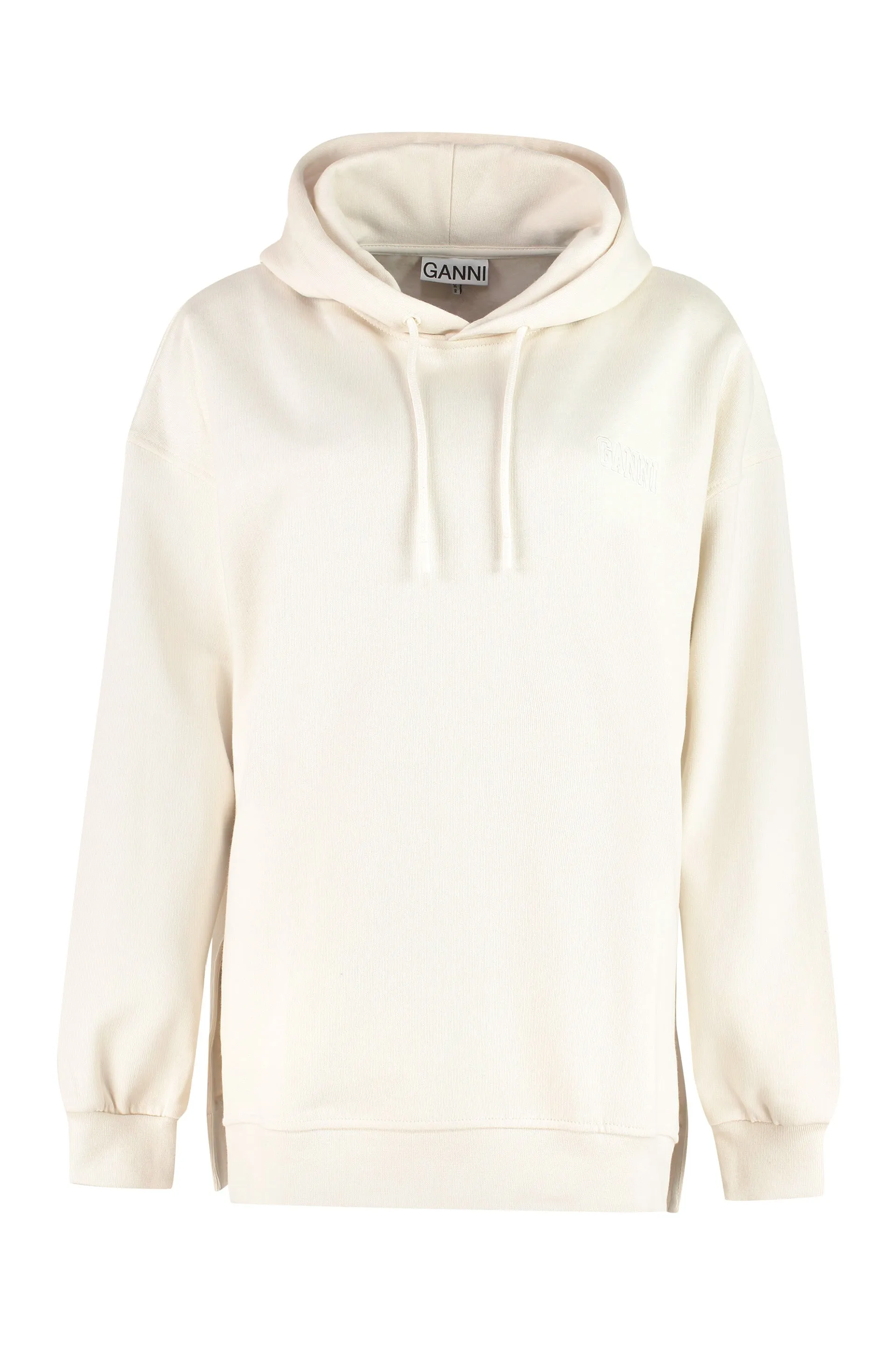 Ganni Logo Embroidered Drawstring Hoodie