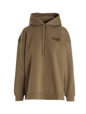 Ganni Logo Embroidered Drawstring Hoodie