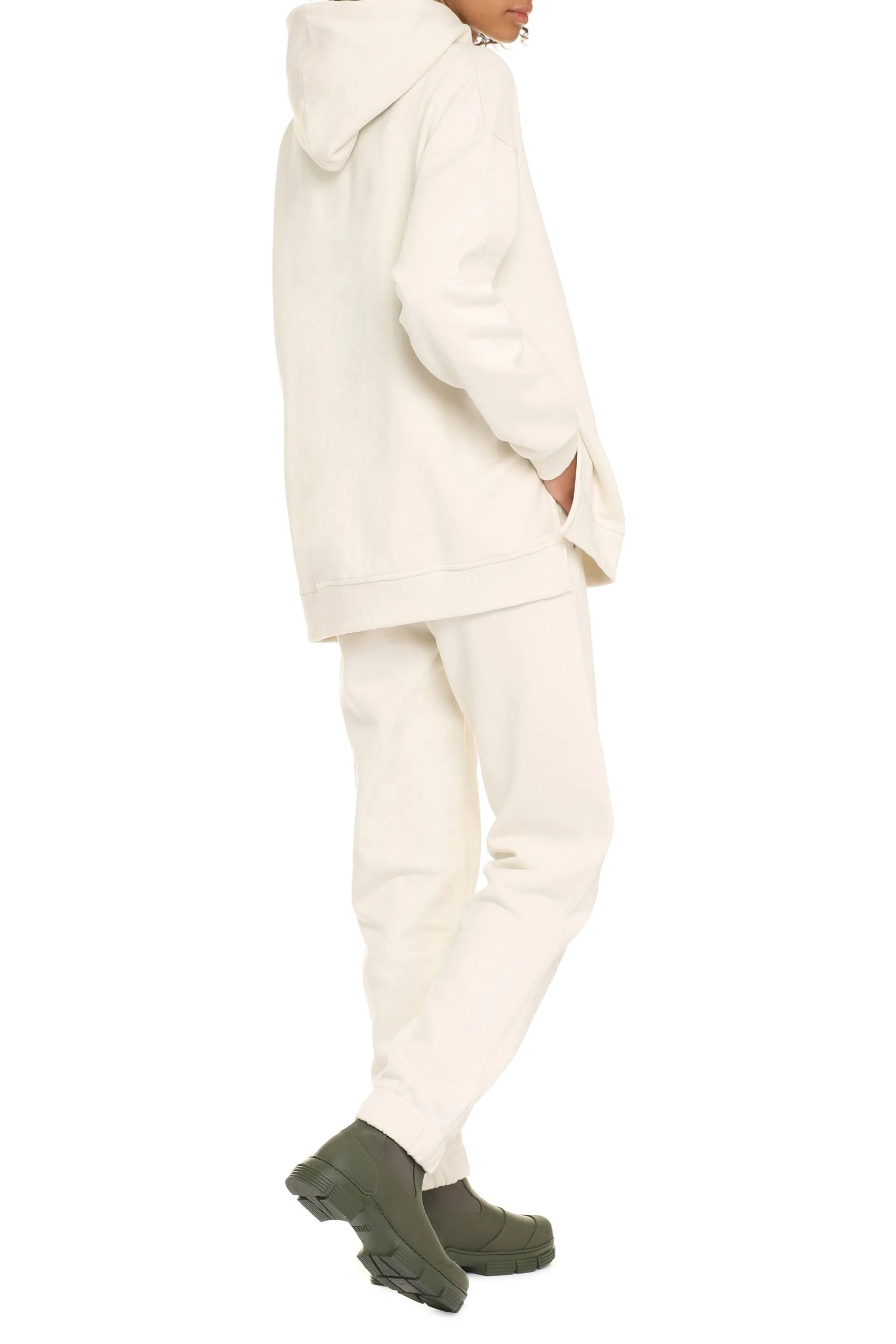 Ganni Logo Embroidered Drawstring Hoodie
