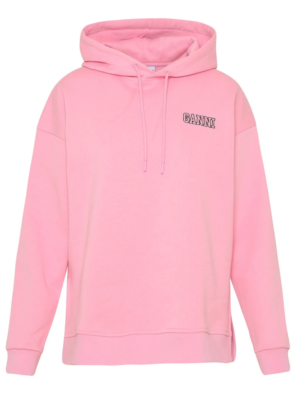 Ganni Logo Embroidered Drawstring Hoodie