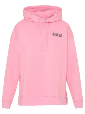 Ganni Logo Embroidered Drawstring Hoodie