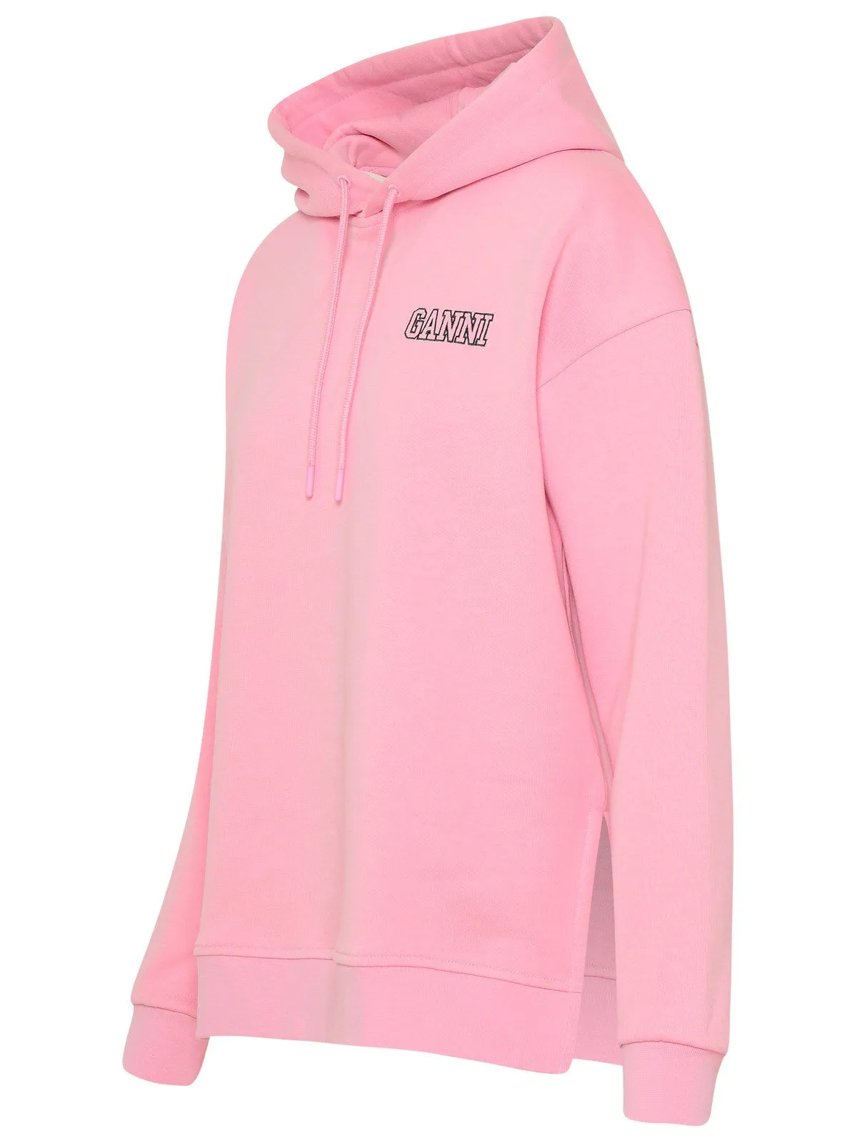 Ganni Logo Embroidered Drawstring Hoodie