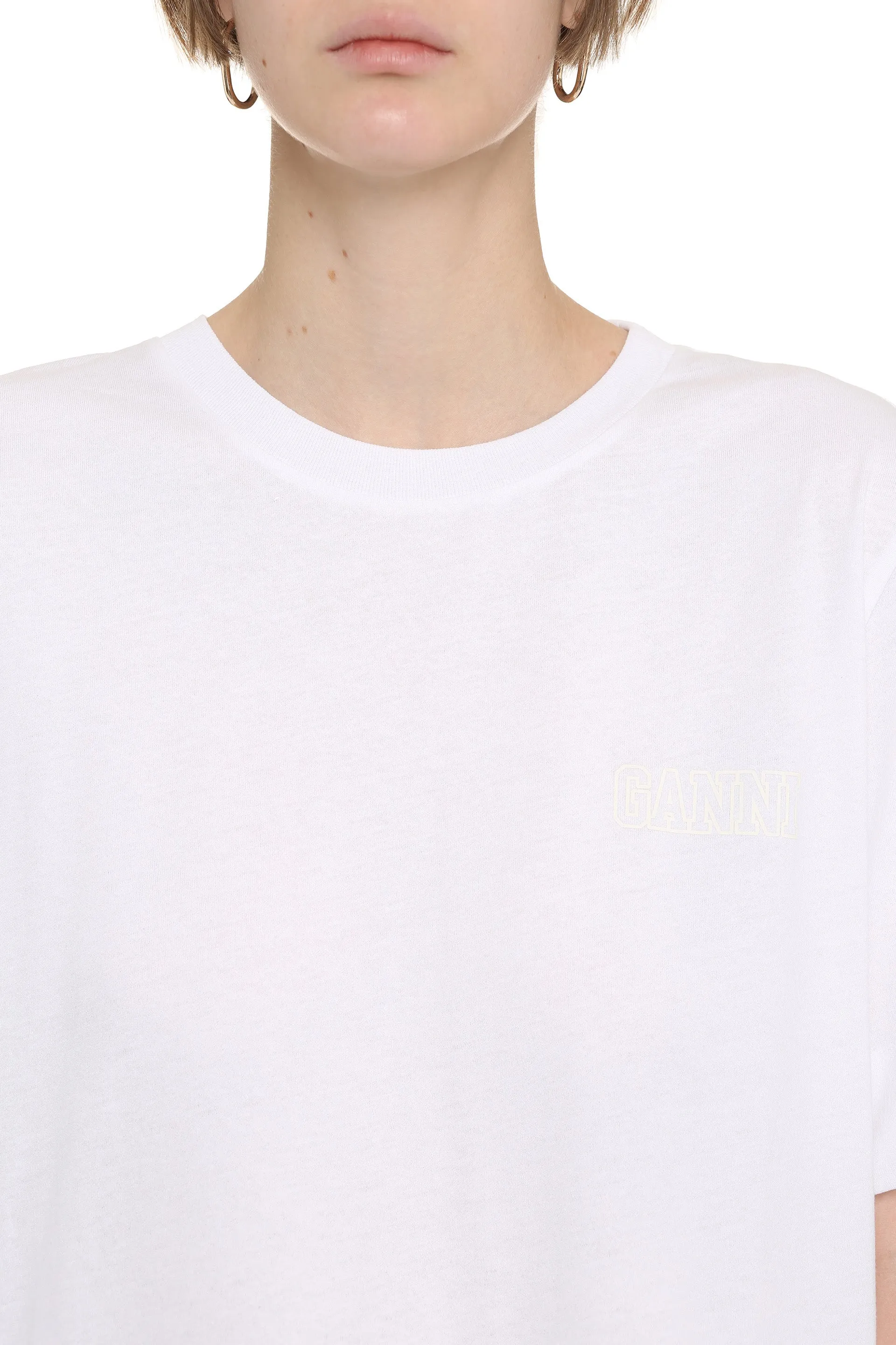Ganni Logo Print Crewneck T-Shirt