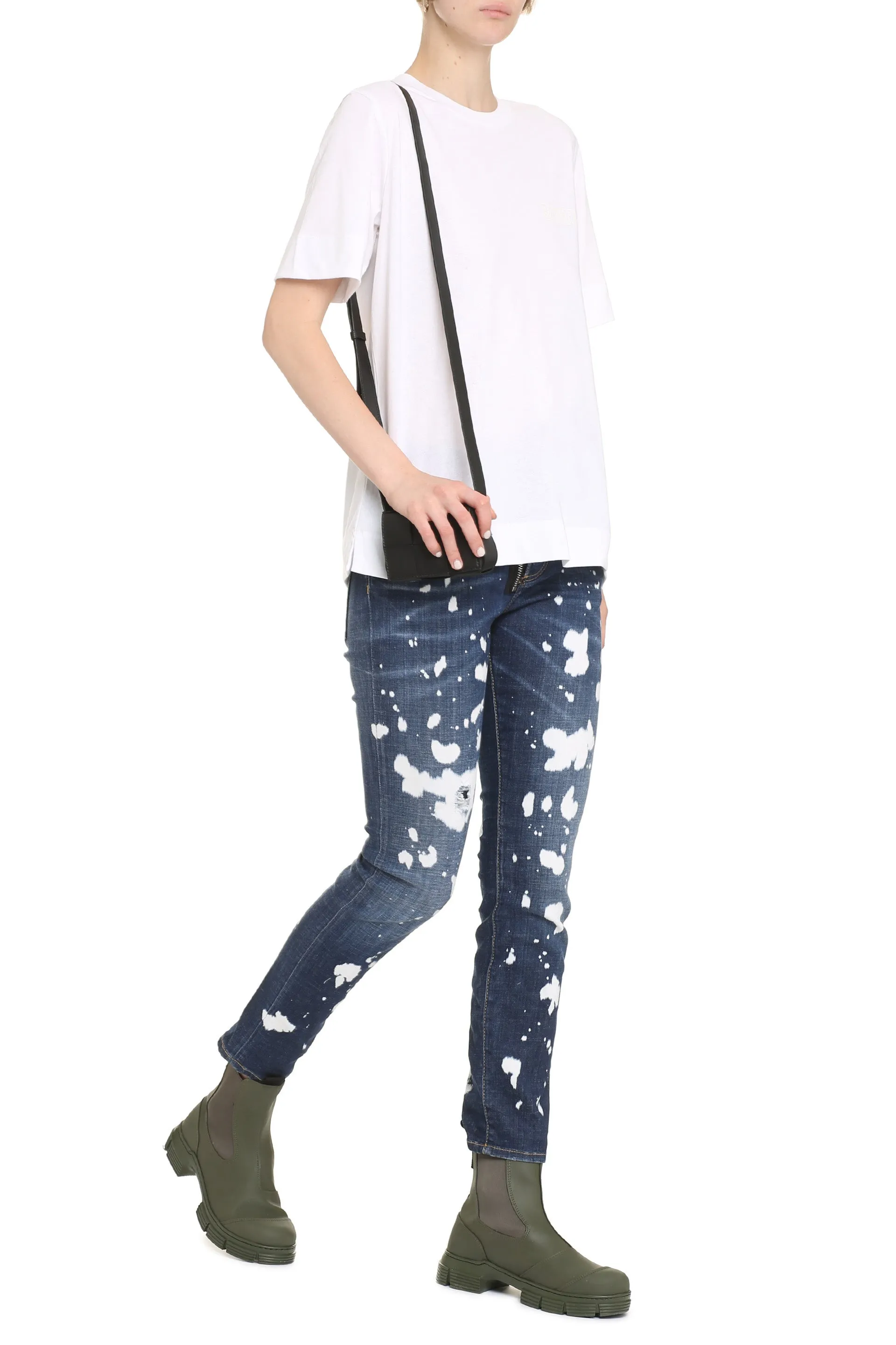 Ganni Logo Print Crewneck T-Shirt