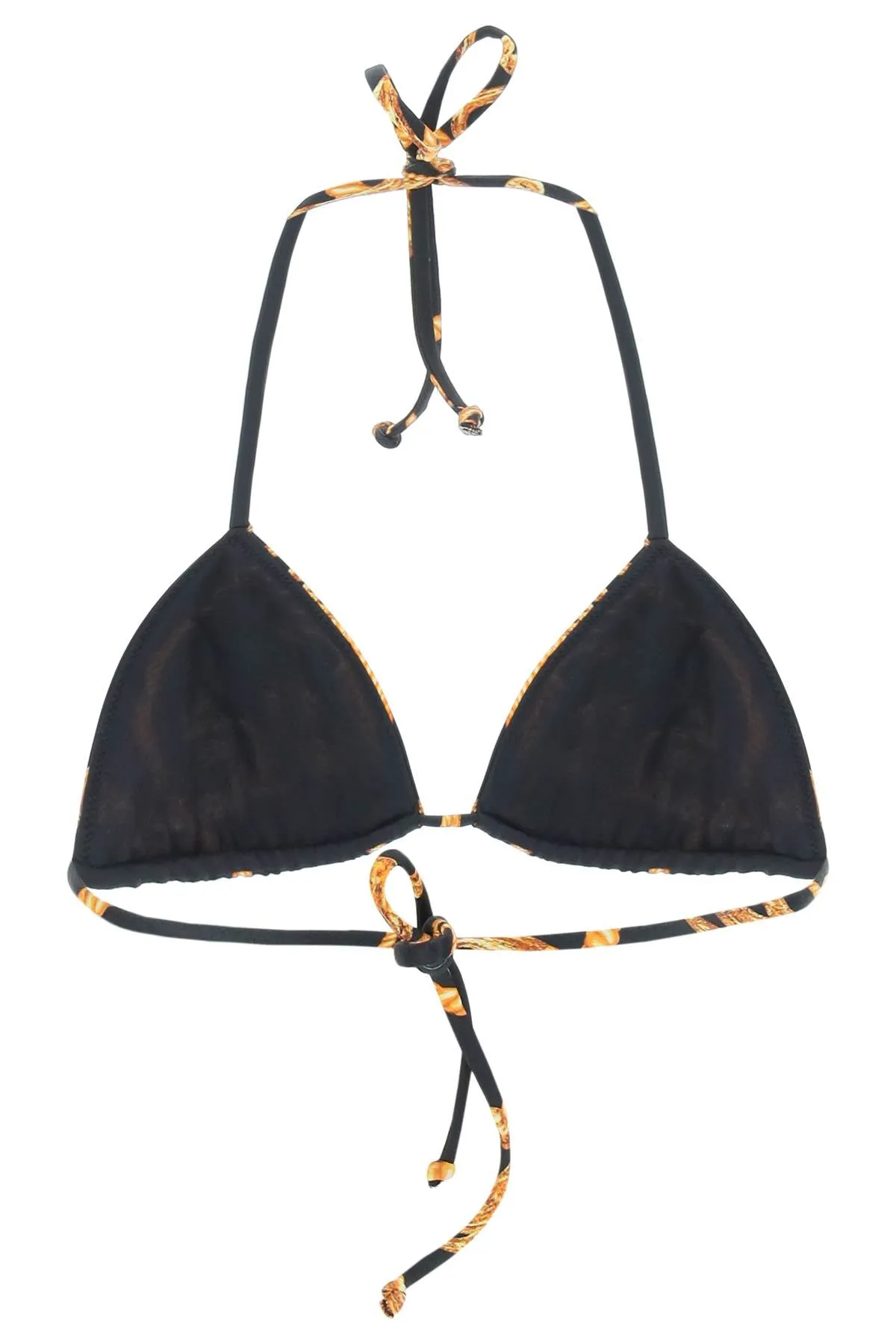 Ganni Patterned Halterneck Bikini Top