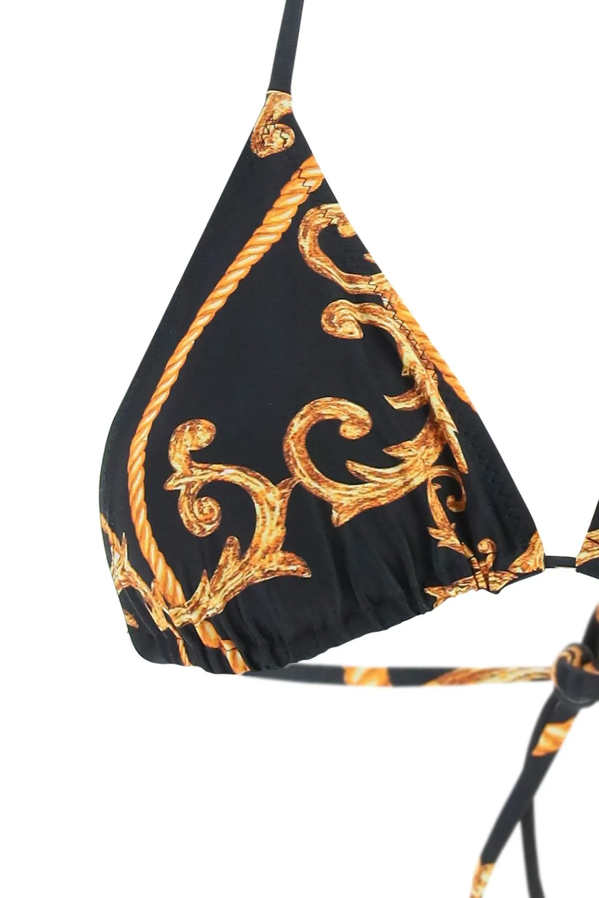 Ganni Patterned Halterneck Bikini Top