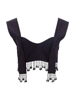 Ganni Stud Embellished Cropped Top