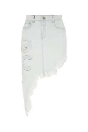 GCDS Asymmetric Denim Skirt