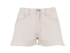 GCDS Logo Detailed Frayed-Edge Denim Shorts