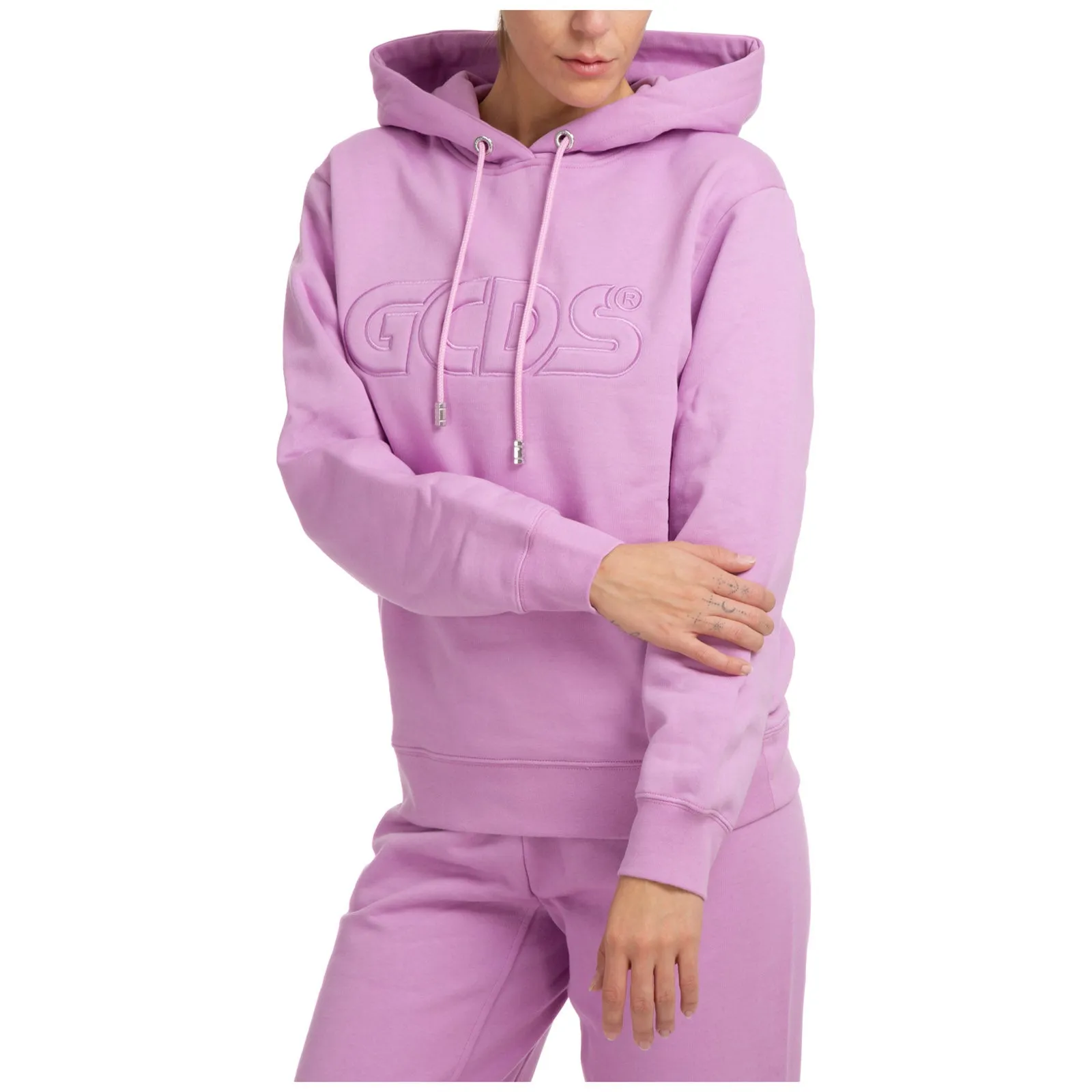 GCDS Logo Embroidered Drawstring Hoodie