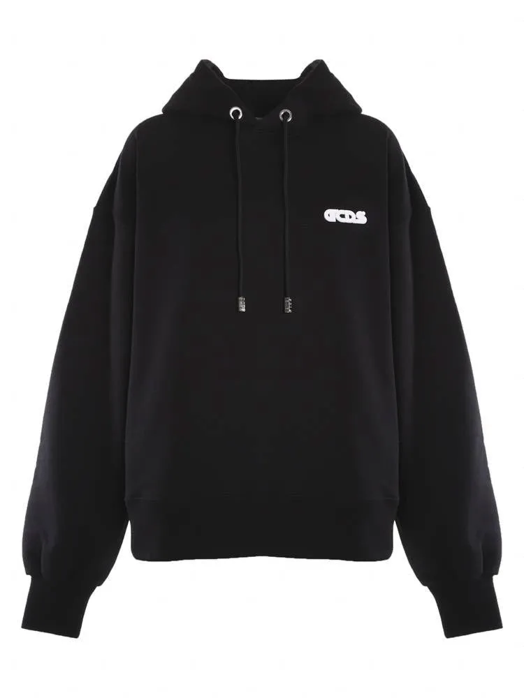GCDS Logo Patch Drawstring Hoodie