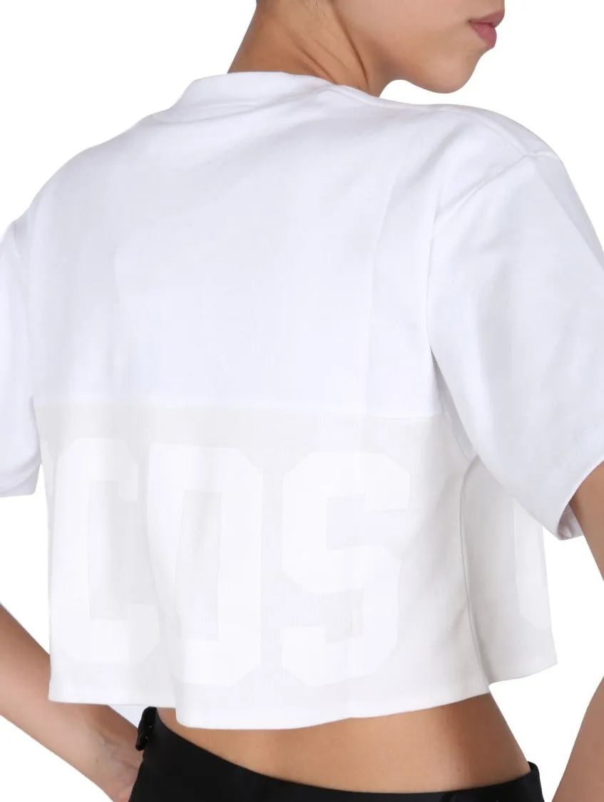 GCDS Logo Print Cropped T-Shirt
