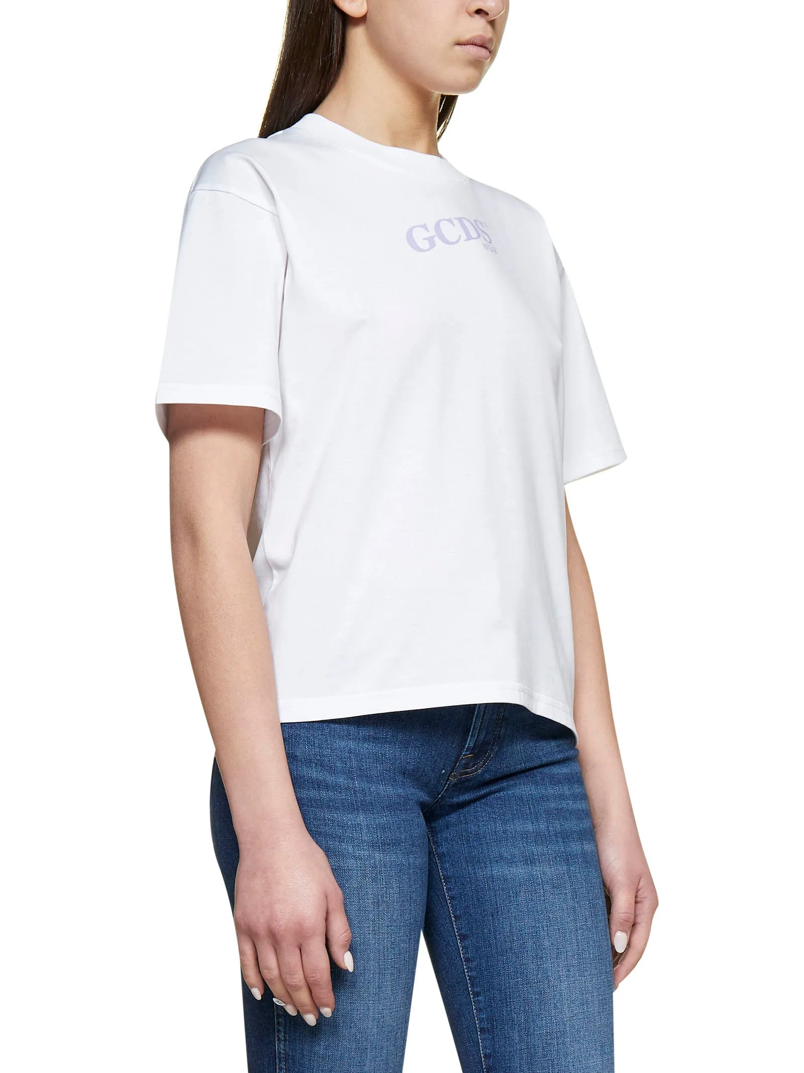 GCDS Logo Printed Crewneck T-Shirt