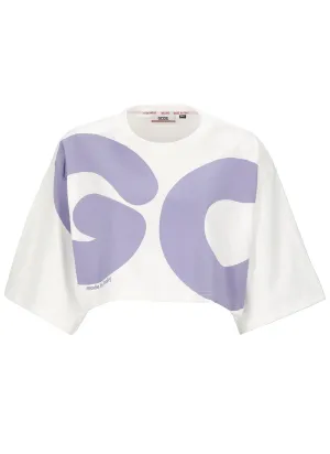 GCDS Logo Printed Cropped T-Shirt