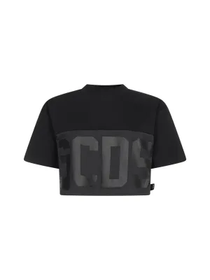 GCDS Logo Printed Cropped T-Shirt