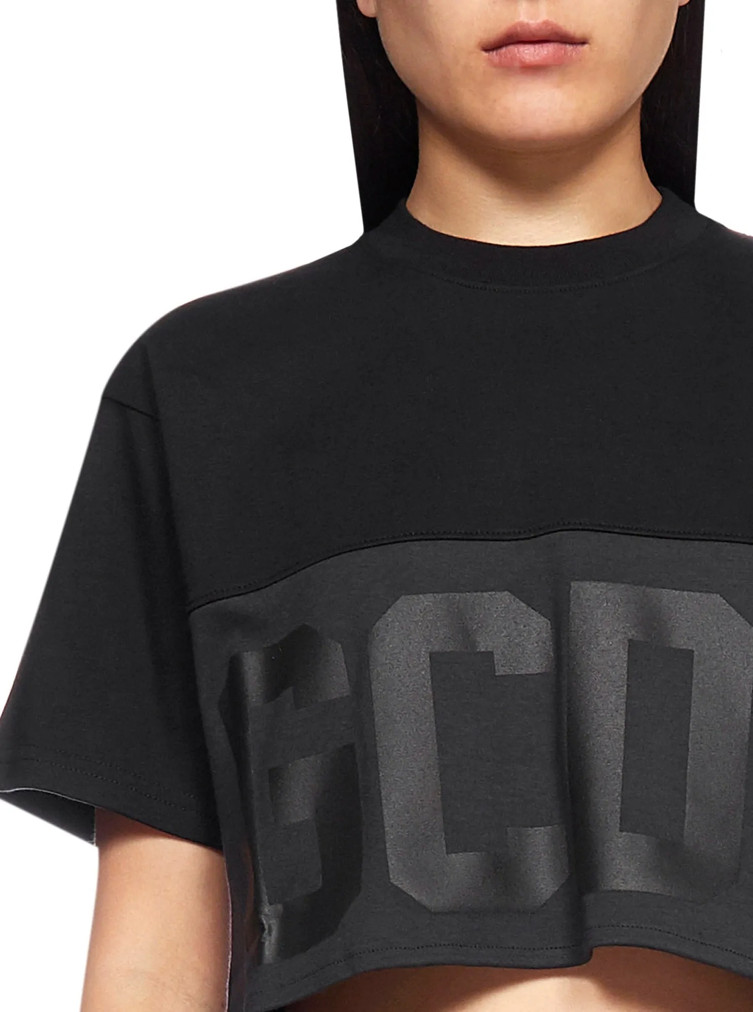 GCDS Logo Printed Cropped T-Shirt