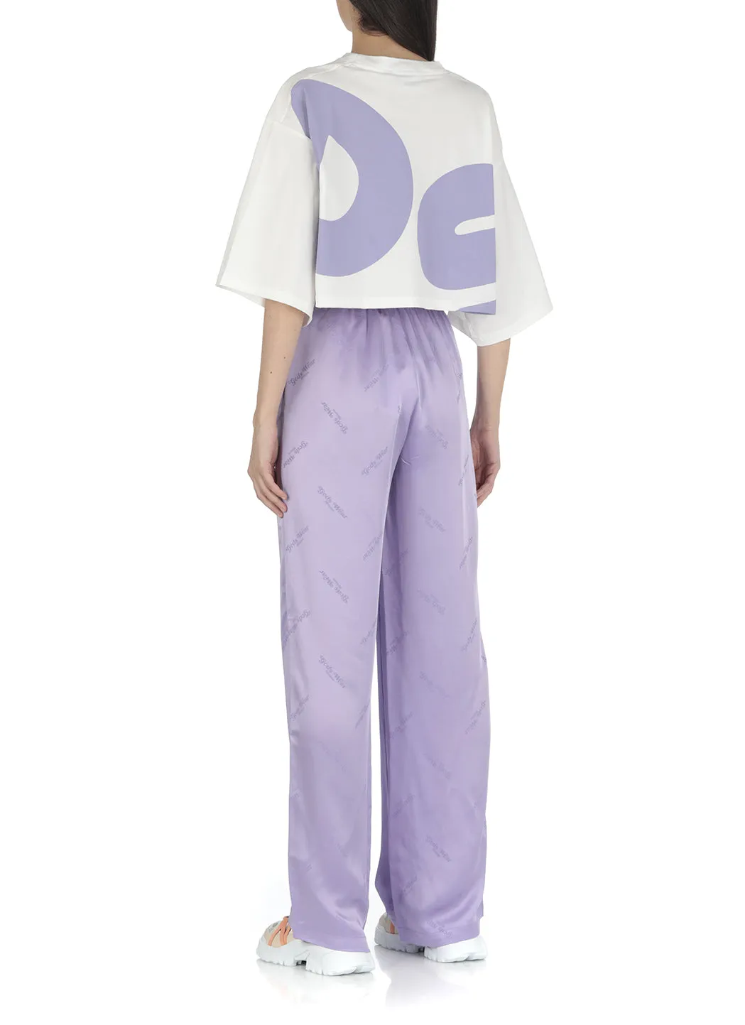 GCDS Logo Printed Cropped T-Shirt
