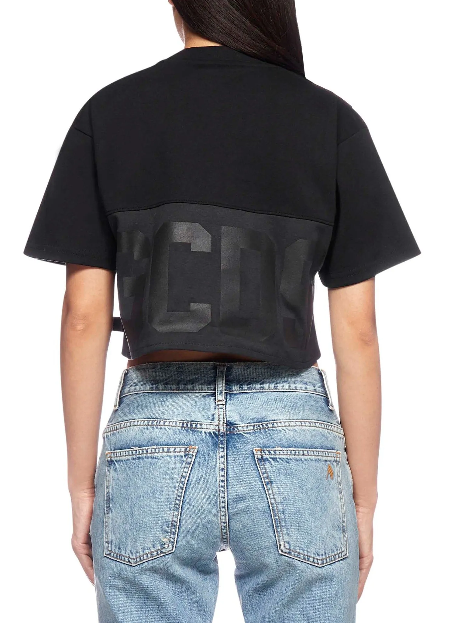GCDS Logo Printed Cropped T-Shirt
