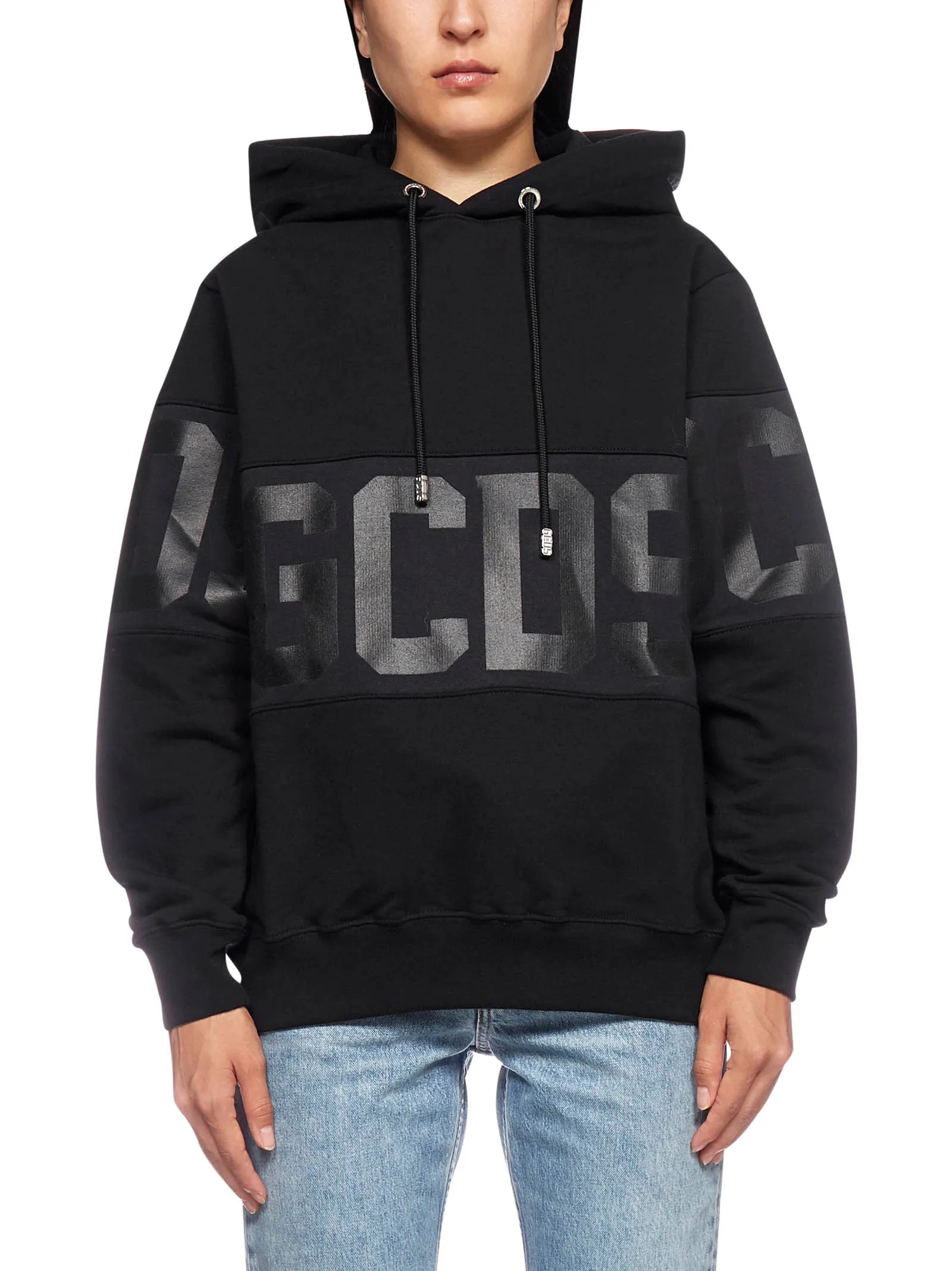 GCDS Logo Printed Drawstring Hoodie