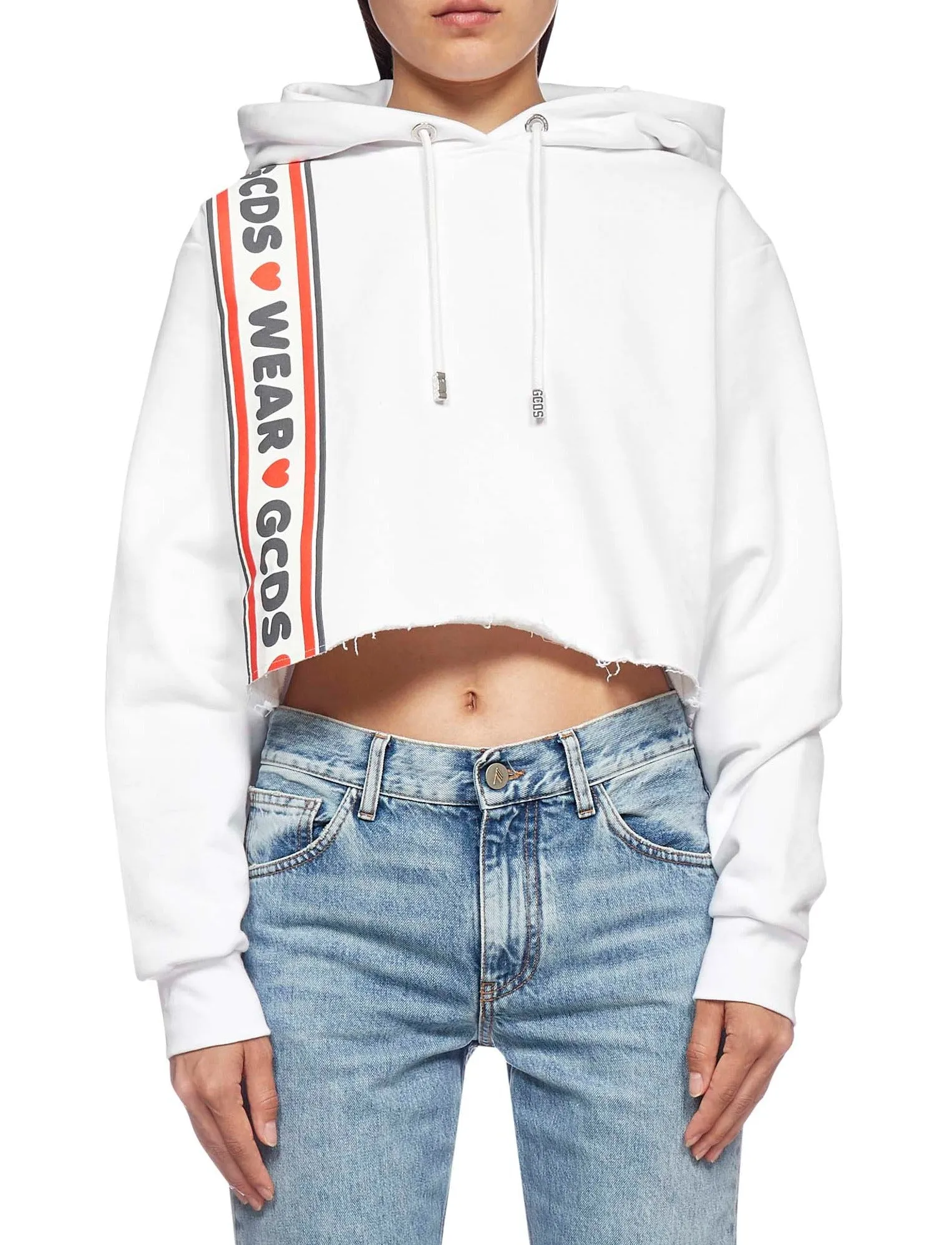 GCDS Logo Printed Drawstring Hoodie