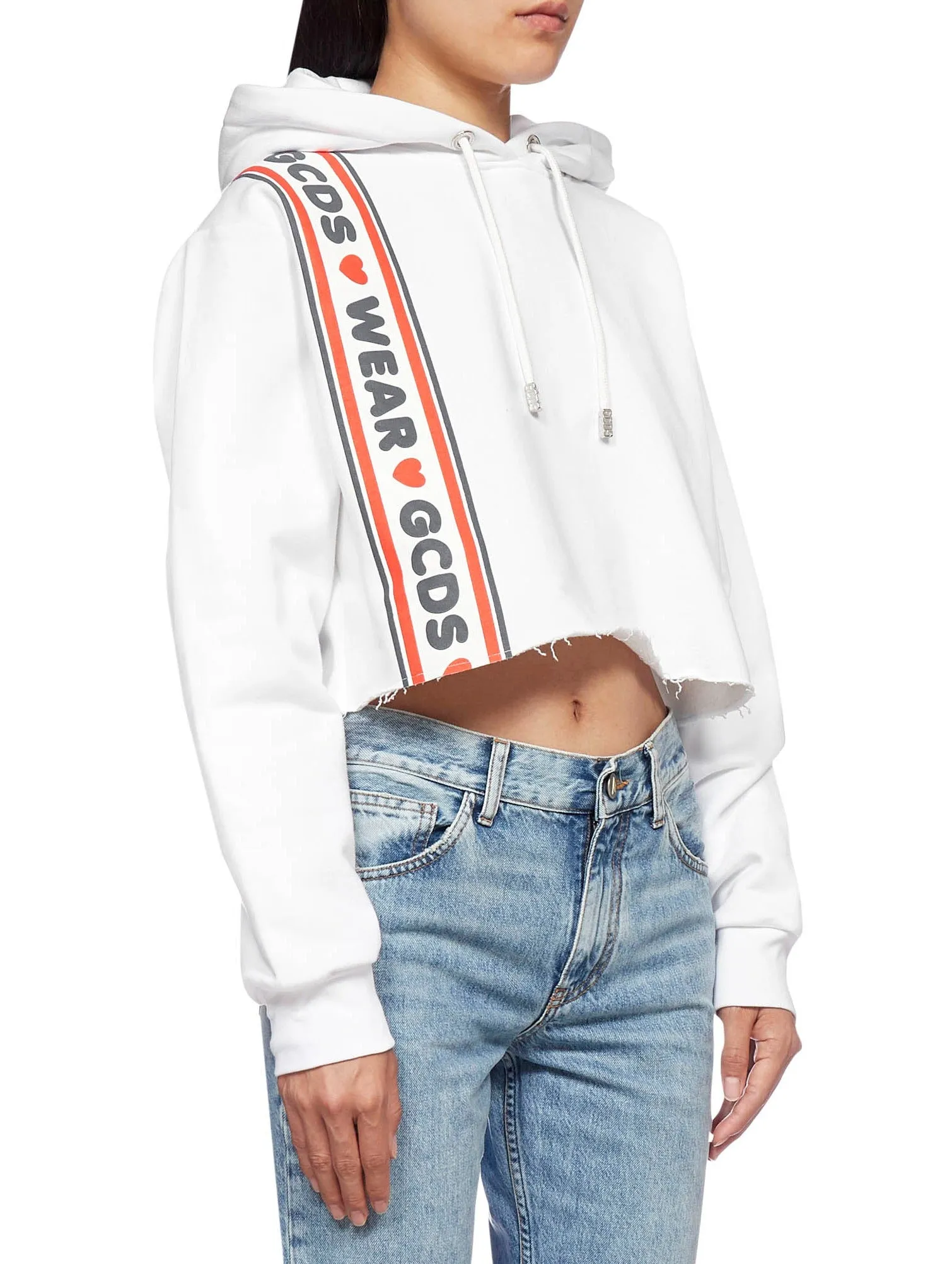 GCDS Logo Printed Drawstring Hoodie