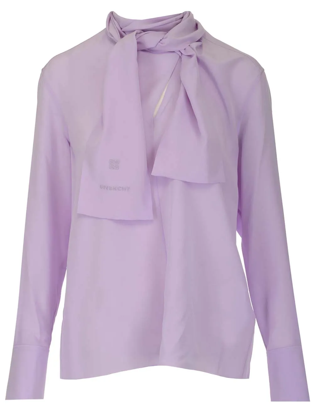 Givenchy Scarf Collar Long-Sleeved Shirt