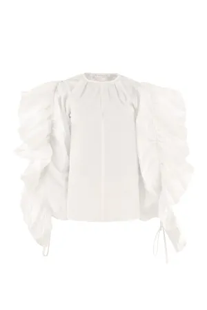 GivenchyCrewneck Accentuated Sleeve Top