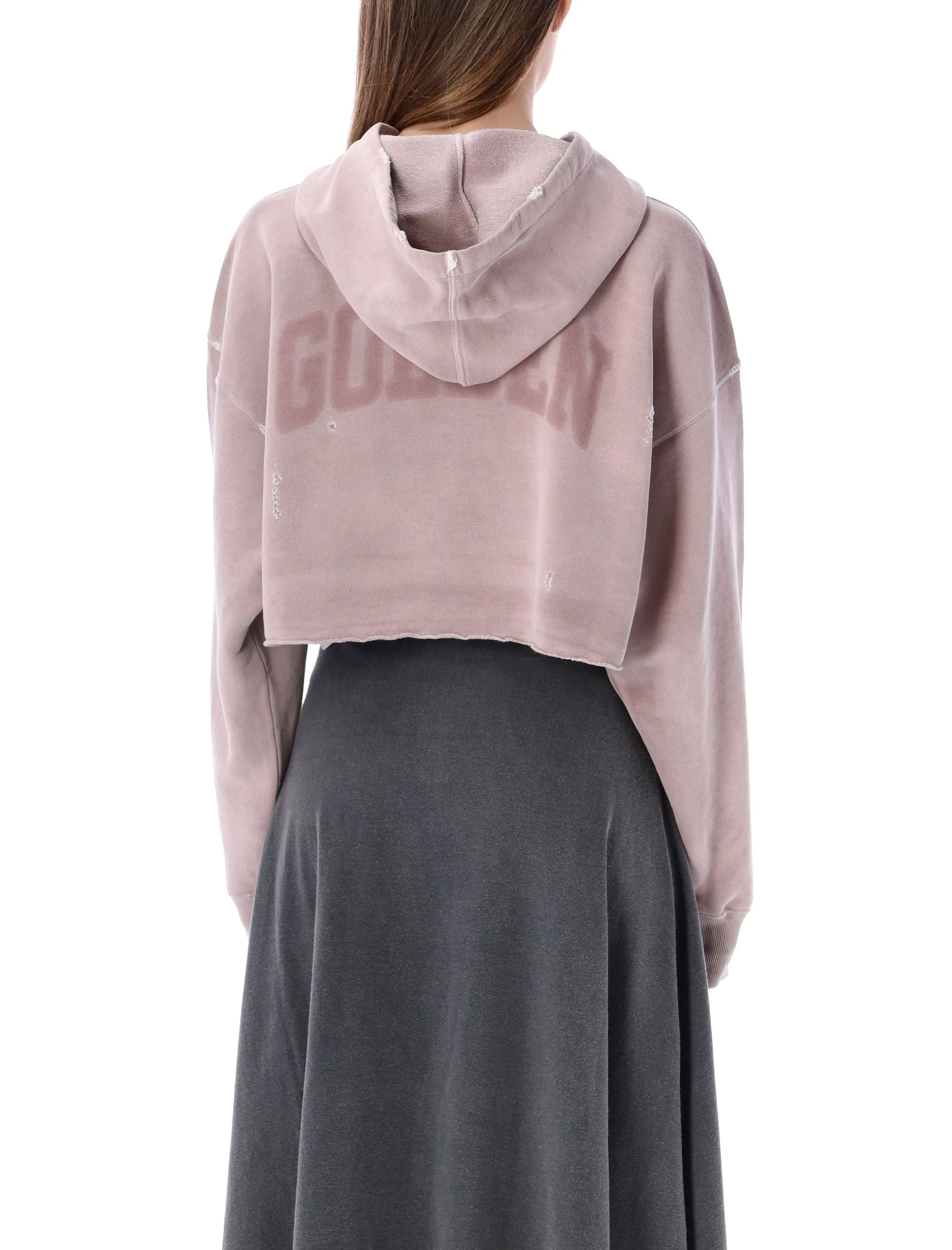 Golden Goose Deluxe Brand Drawstring Cropped Hoodie