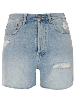 Gucci Eco Washed Distressed Denim Shorts