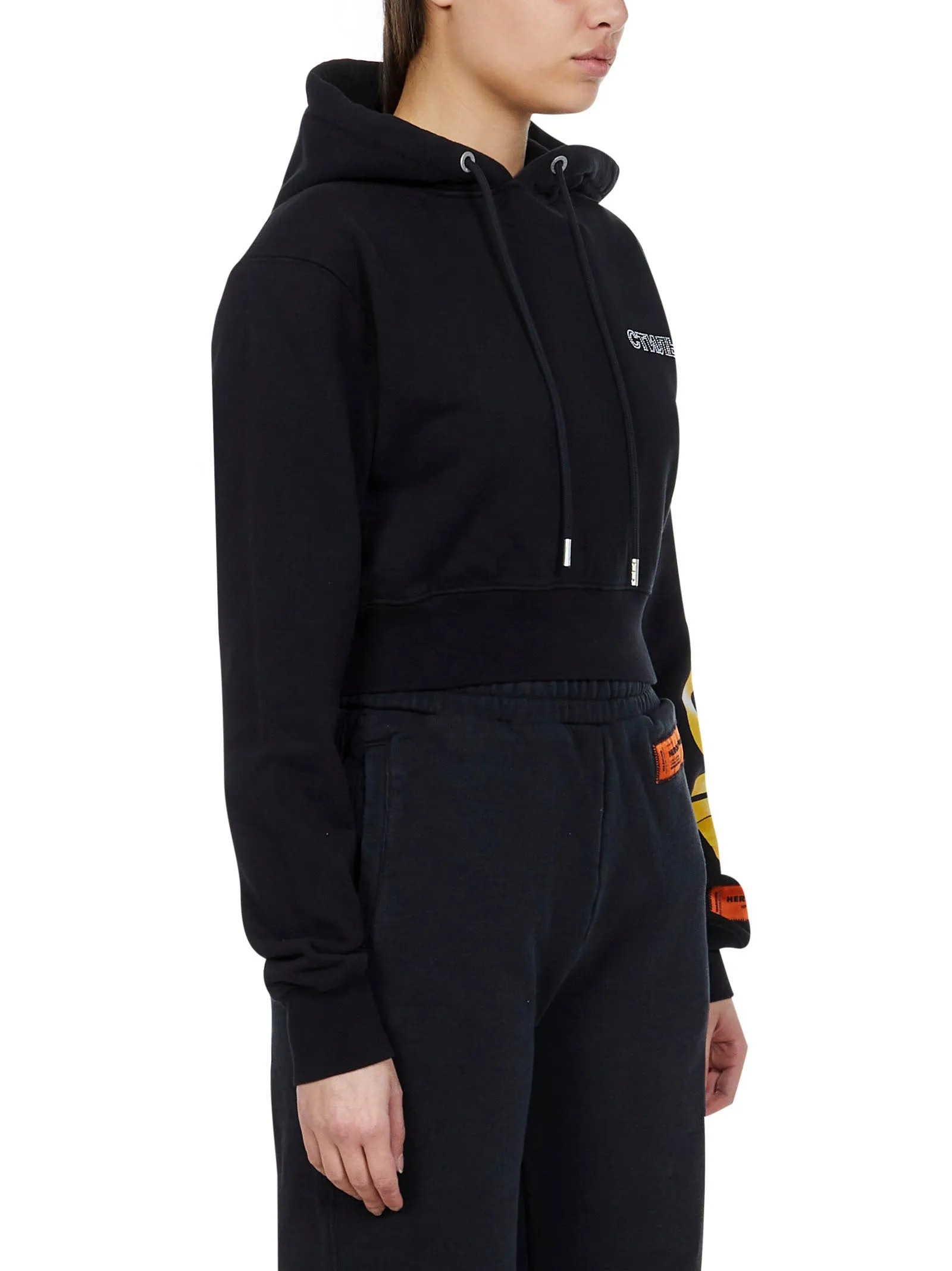 Heron Preston Cropped Drawstring Hoodie
